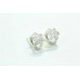 Fashion Hoop Flower shape Bali Earrings white Gold Plated white Zircon Stones